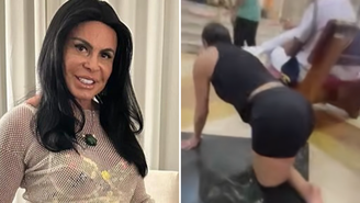 Gretchen cumpre promessa de joelhos após recuperação de doença