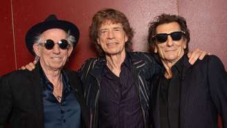 [Da esquerda para a direita] Keith Richards, Mick Jagger e Ron Wood