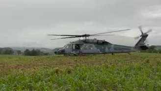 A aeronave aterrissou a cerca de 500 metros da casa de agricultores