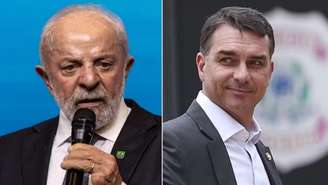 Lula e Flávio Bolsonaro (Divulgação)