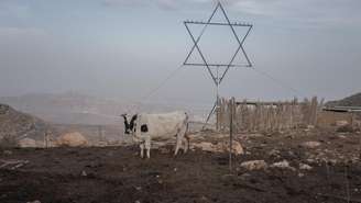 Curral de uma fazenda administrada por colonos israelenses perto da cidade palestina de Duma, na Cisjordânia ocupada por Israel, em 13 de outubro de 2026. Israel ocupa a Cisjordânia desde 1967. Mais de 500 mil israelenses vivem em assentamentos no território palestino, considerados ilegais pelo direito internacional, em meio a uma população de cerca de três milhões de palestinos.