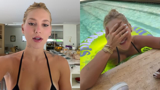 Virginia Fonseca curte piscina de ressaca e recebe visita de Zé Felipe