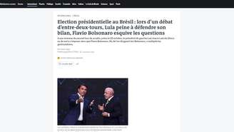 Le Monde: "Eleições presidenciais no Brasil: durante o segundo turno, Lula tem dificuldades para defender seu histórico, enquanto Flávio Bolsonaro se esquiva das perguntas".
