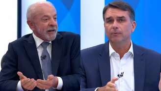 Lula e Flávio Bolsonaro (Reprodução/TV Globo)