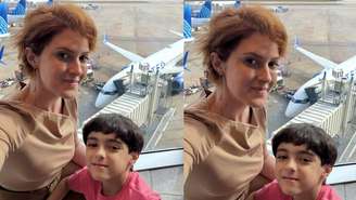  Mila Seidl, viúva de Lito Sousa, desembarcou no Aeroporto Internacional de Guarulhos, nesta terça-feira, 20