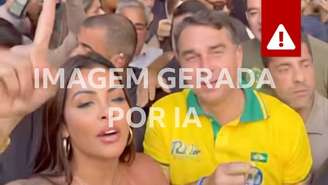 Imagem manipulada por IA coloca mulher virtual ao lado do candidato Flávio