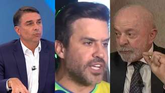 Flávio Bolsonaro, Pablo Marçal e Lula (Reprodução/TV Globo/SBT)