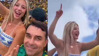 Influenciadora de IA Julia Cortez, apelidada de 'Loira do Flávio Bolsonaro'