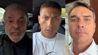 Lula, Richarlison e Flávio Bolsonaro (Reprodução/Instagram)
