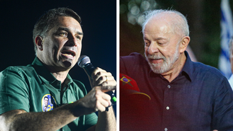 Flávio Bolsonaro (PL) e Lula (PT), candidatos à Presidência da República