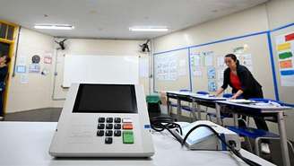 Urna eletrônica em sala de aula