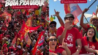 Lula mostra a concentração para ato em Copacabana (RJ), marcado para às 10h