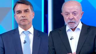Flávio Bolsonaro (PL) e Luiz Inácio Lula da Silva (PT)