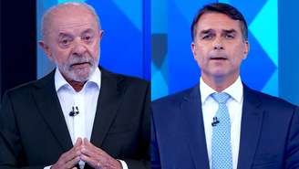 Lula (PT) e Flávio Bolsonaro (PL) participaram do debate da Globo nesta sexta-feira, 23