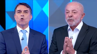 Flávio Bolsonaro (PL) e Lula (PT) participam de debate promovido pela Globo nesta sexta-feira, 23
