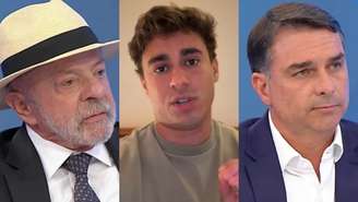 Lula, Nikolas Ferreira e Flávio Bolsonaro (Reprodução/TV Globo/Instagram)