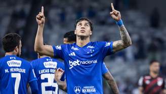 Kaio Jorge celebra gol contra o Athletico, no Mineirão 
