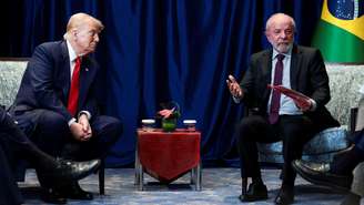 Trump e Lula durante encontro