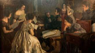 Tela ilustra Dom Pedro 1º compondo o Hino; o monarca era um 'músico profícuo', diz biógrafo