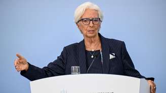 A presidente do BCE, Christine Lagarde, dá uma entrevista coletiva em Berlim, em setembro de 2026.