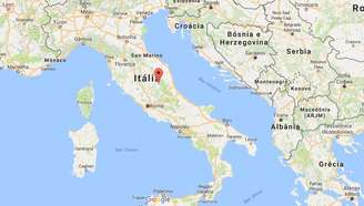 O terremoto ocorreu a sudeste de Norcia, cidade da província de Perugia