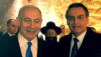 Bolsonaro e Binyamin Netanyahu, em encontro em Israel (Foto: Divulgação/Twitter)