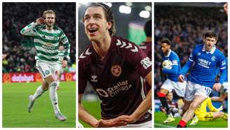 Hearts, Celtic e Rangers disputam o título escocês (Fotos:Ian MacNicol/Getty Images e WM Sport Media/Getty Image)