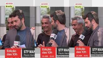 Homem ignora que Guilherme Balza estava ao vivo e tenta garantir uma foto