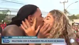 Poze do Rodo beija Vivi Noronha após deixar cadeia no Rio