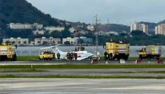 Avião derrapou na pista do aeroporto Santos Dumont