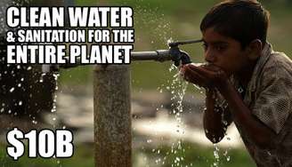 Com US$ 10 bilhões seria possível fornecer água limpa e saneamento básico para o planeta