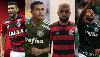 Flamengo e Palmeiras brigaram pelo título brasileiro nos últimos anos (Montagem/LANCE!Press)