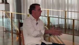 O presidente Jair Bolsonaro em entrevista neste domingo no Palácio da Alvorada