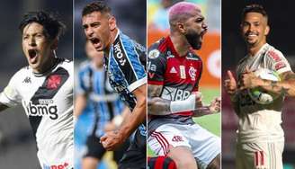 Onze jogadores marcaram mais de 20 gols (Rafael Ribeiro/Vasco Lucas Uebel/Grêmio Alexandre Vidal/Flamengo Reprodução/São Paulo)