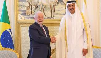 Lula e o emir do Qatar, Tamim bin Hamad al-Thani, em Doha 