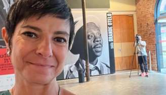 Bete Pacheco na gravação do 'Balaio' na Cinemateca Brasileira