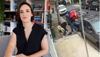 Câmeras de segurança registraram o assalto sofrido por Maria Prata na Zona Oeste de São Paulo