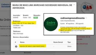 O endereço do escritório de Maísa Marciano é o de uma empresa que aluga salas e oferece o serviço de emprestar o local como endereço fiscal para empresas