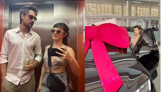 Bianca Bin compartilhou vários registros do seu presente no sábado, 14