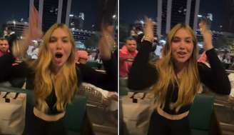 Virgínia assistiu jogo ao lado de amigos e outros hóspedes