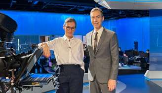 Renata Vasconcellos e César Tralli, apresentadores do 'Jornal Nacional', maior audiência do jornalismo na TV