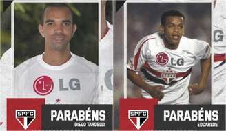 São Paulo parabenizou a dupla de ex-jogadores do clube no aniversário de 35 anos (Foto: Montagem/São Paulo)