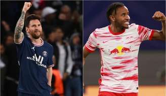 Messi e Nkunku são os principais nomes de PSG e RB Leipzig para o jogo (Foto: FRANCK FIFE, ODD ANDERSEN / AFP)