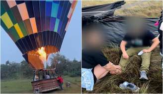 Balão se choca contra paredão rochoso e deixa turistas feridos em GO