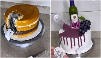 Confeiteira cria bolo que sai vinho de dentro