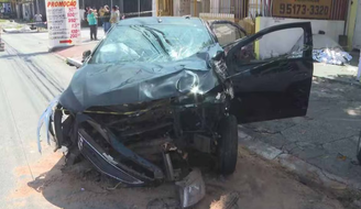 Motorista, de 62 anos, sofreu ferimentos leves e foi encaminhada ao hospital sob escolta policial