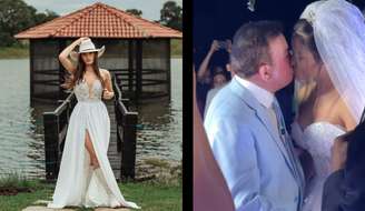 Amado Batista e Calita Franciele se casaram na fazenda AB