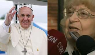 Papa Francisco e sua amiga Amalia Damonte, por quem ele se apaixonou ainda na infância