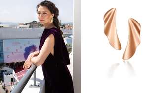 Maria Fernanda Cândido usou brincos de ouro 18K da Tiffany and Co em Cannes