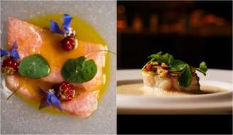 Pratos servidos no Oteque e Tuju, restaurantes brasileiros considerados os melhores do mundo